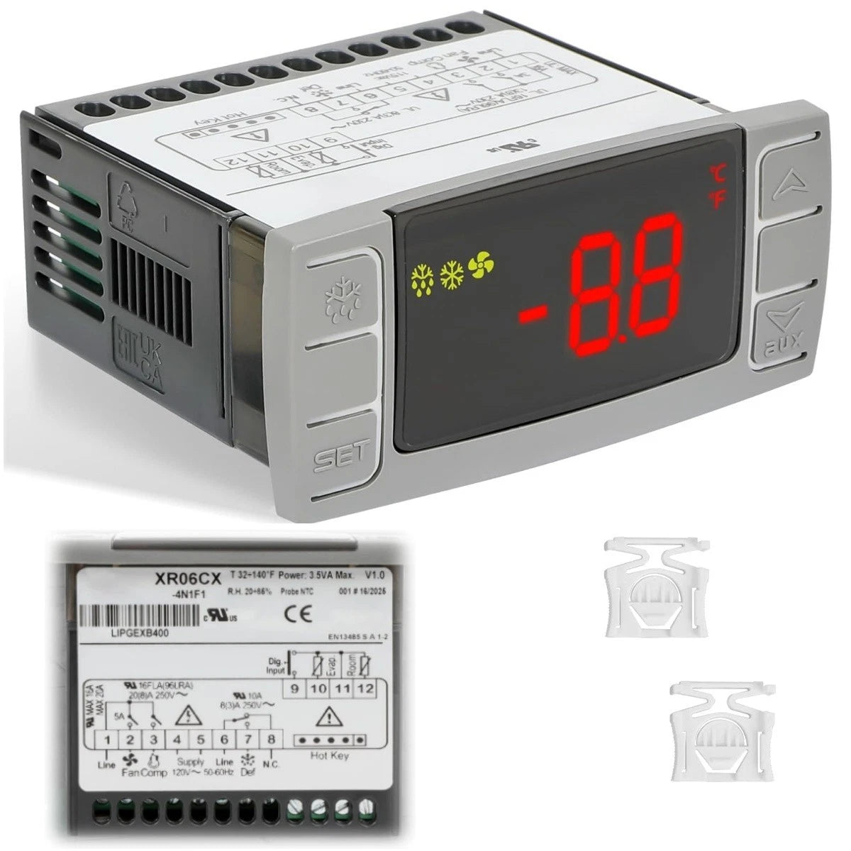 Temperature Controller for Dixell XR06CX-4N1F1 (120V 50-60Hz)