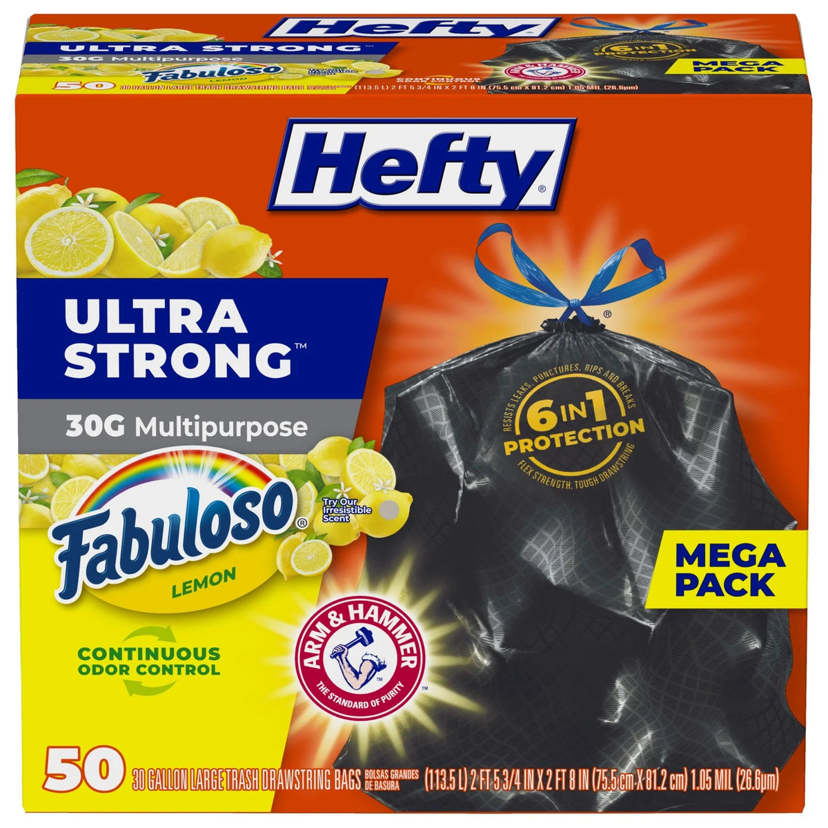 30 Gallon Trash Bags (Pack of 50) - Ultra Strong, White