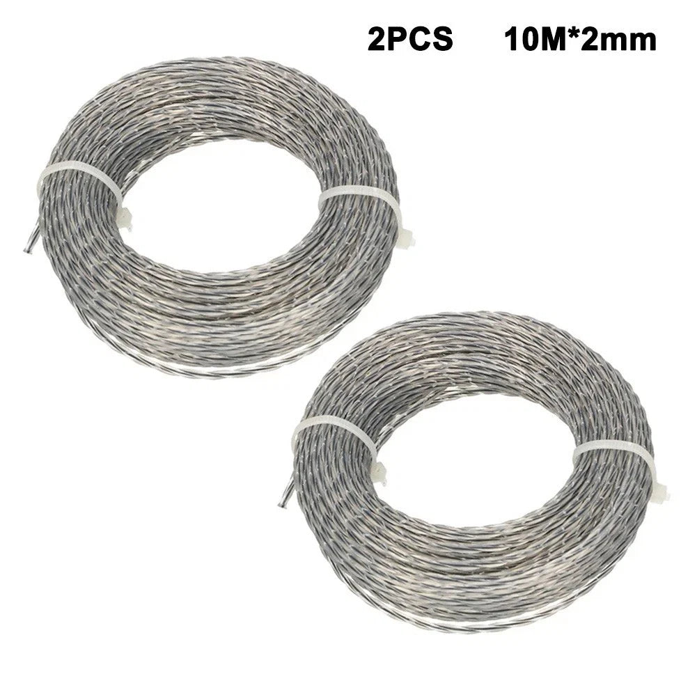 2 Sets Nylon Core Reinforced Grass Trimmer Line 10m Each 2.0mm to 4.0mm