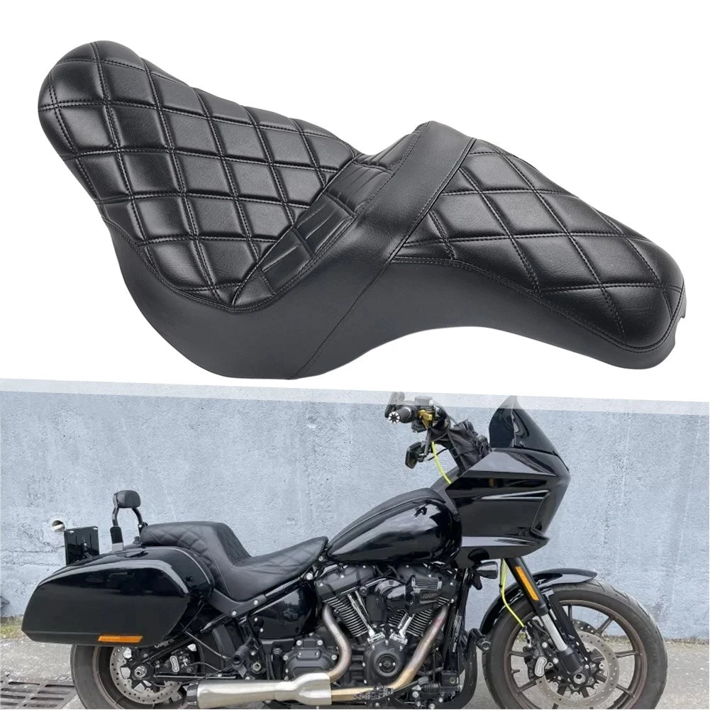 2X Black 2-Up Driver Passenger Seat for Harley Low Rider FXLRST FXLRS FXLR (2018–Present)