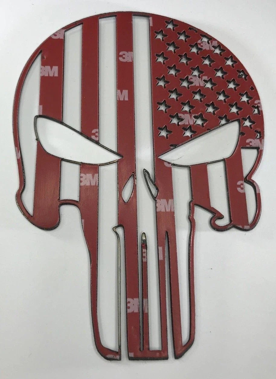 Stainless Steel Punisher Skull Emblem Decal Sticker for Universal Car Truck
