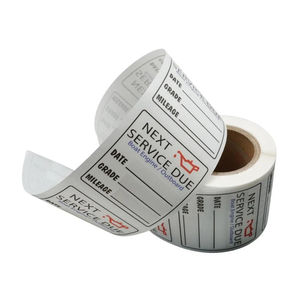 Set of 220 Oil Change Reminder Stickers for Universal Use