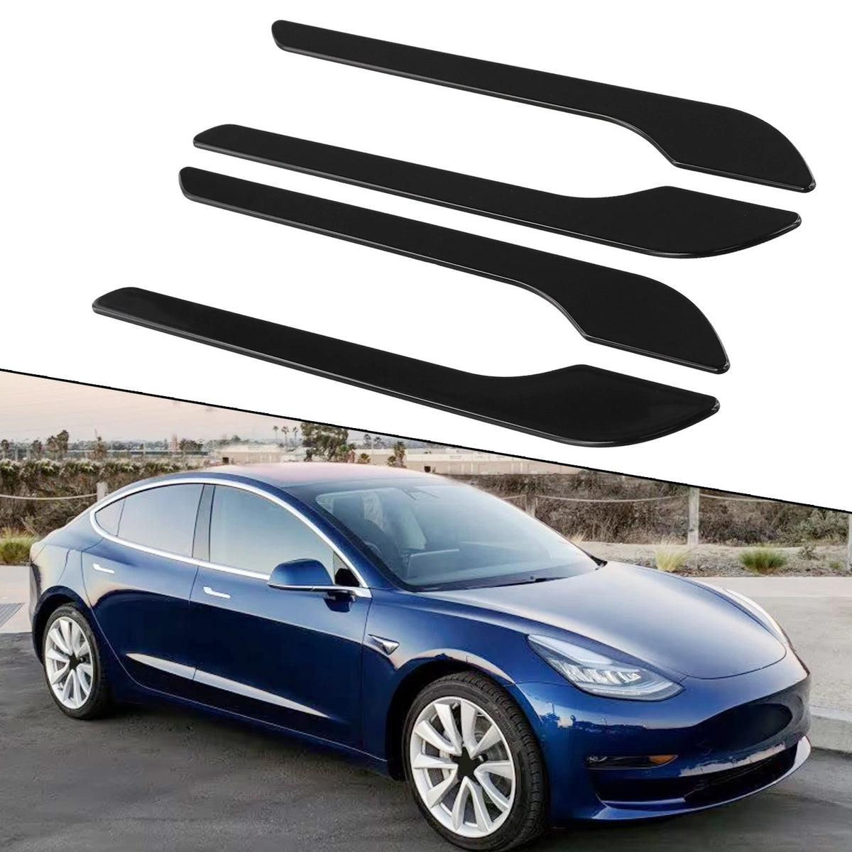 Gloss Black Door Handle Accessories for Tesla Model 3/Y (2017–2023)
