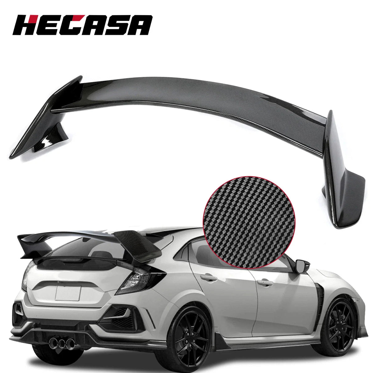 Carbon Fiber Rear Trunk Spoiler Wing for Honda Civic Hatchback (2016–2021)