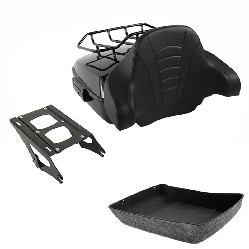 Black Chopped Trunk Backrest Mount for Harley Touring Road Glide (2014–2026)