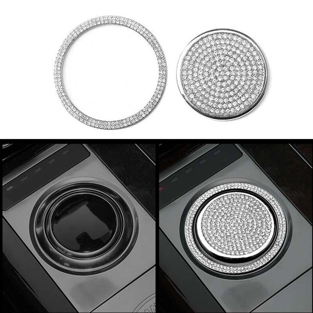 Aluminum Crystal Gear Shift Knob Trim for Car Interior