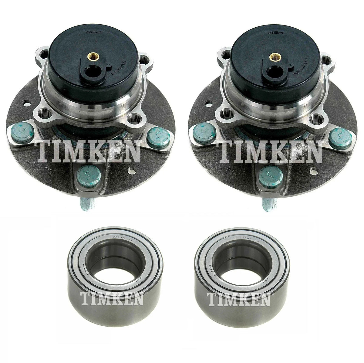 Front and Rear Wheel Bearings & Hubs Kit for Mazda MX-5 Miata (2006–2015)