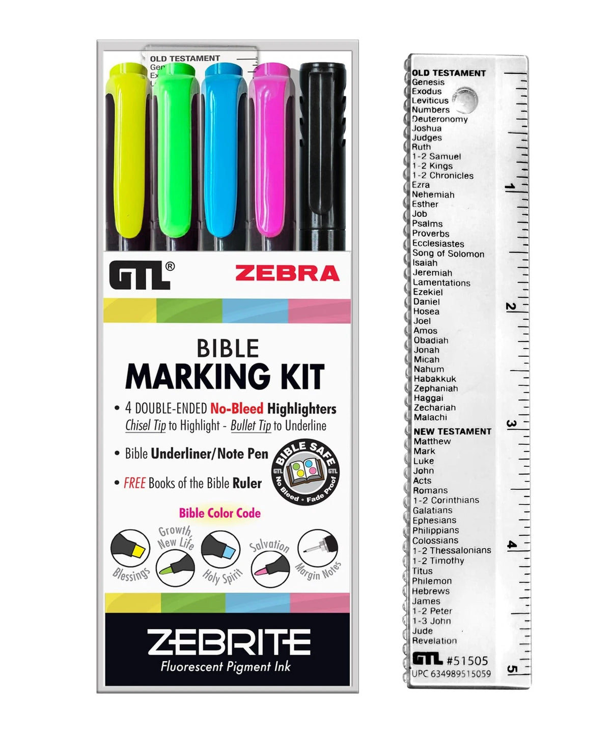 5 Count Zebrite Bible for G.T. Luscombe (Multicolor)