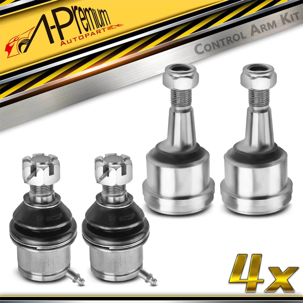 Set of 4 Front Lower & Upper Ball Joints for Dodge Ram 2500 3500 (2003–2010) - 05086674AB, 5086674AA, 5086674AB, 5086672AB, K7448, K7467
