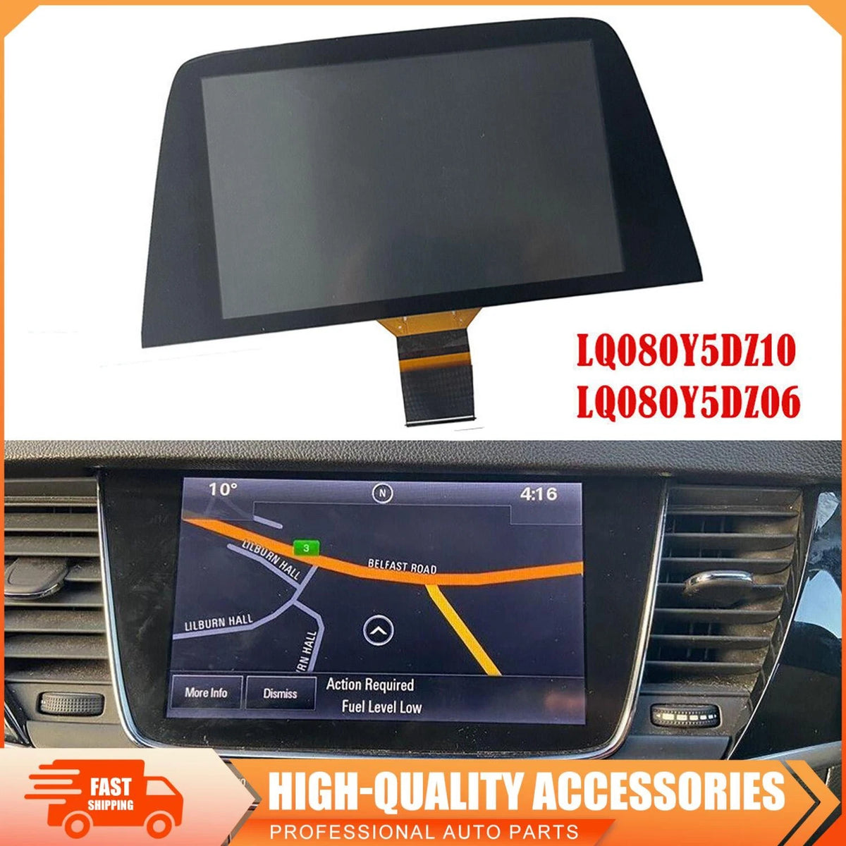 8" LCD Touch Screen Display Assembly for Opel Astra (2015–2019) LQ080Y5DZ06, LQ080Y5DZ09