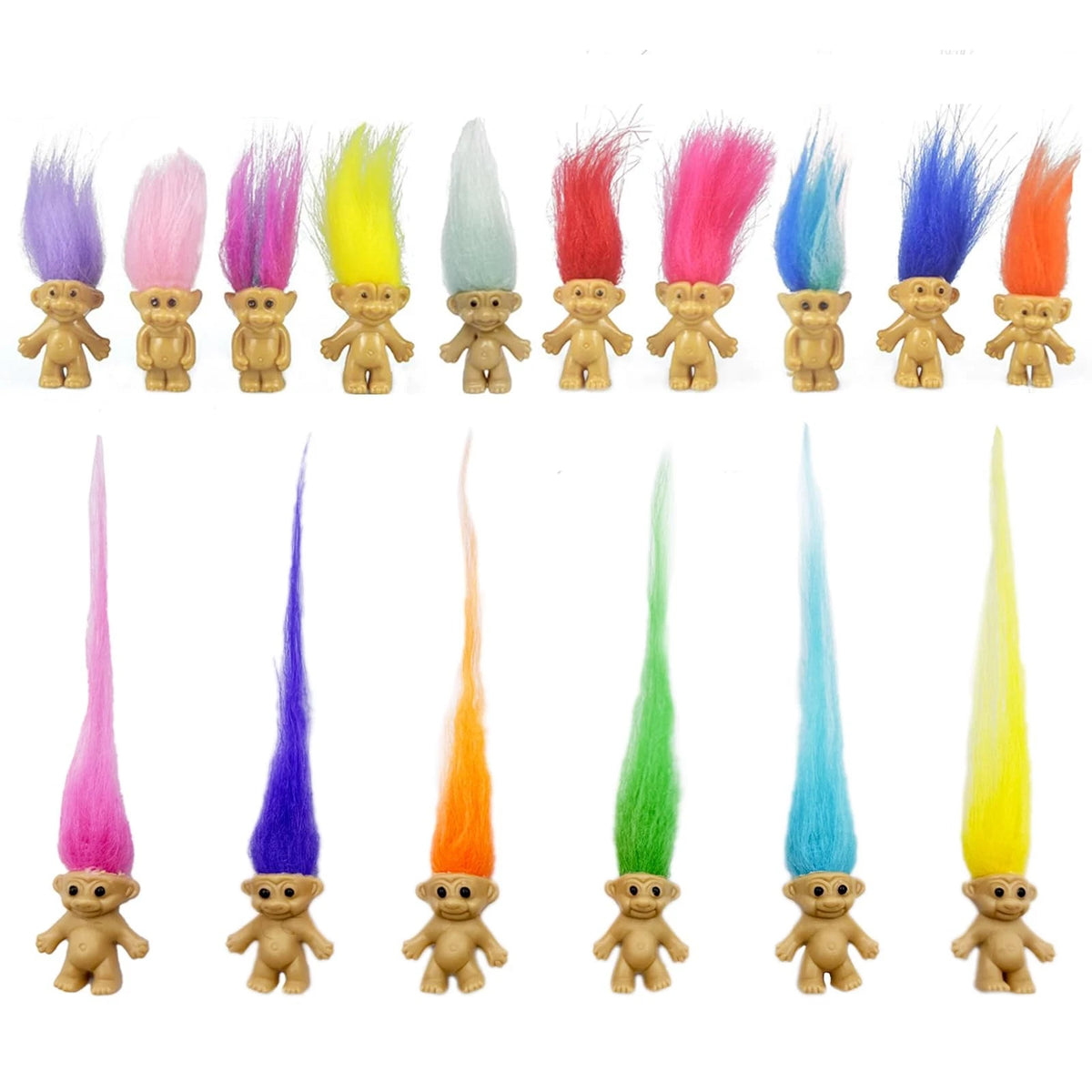 16pcs Mini Troll Dolls for Vintage Collectors