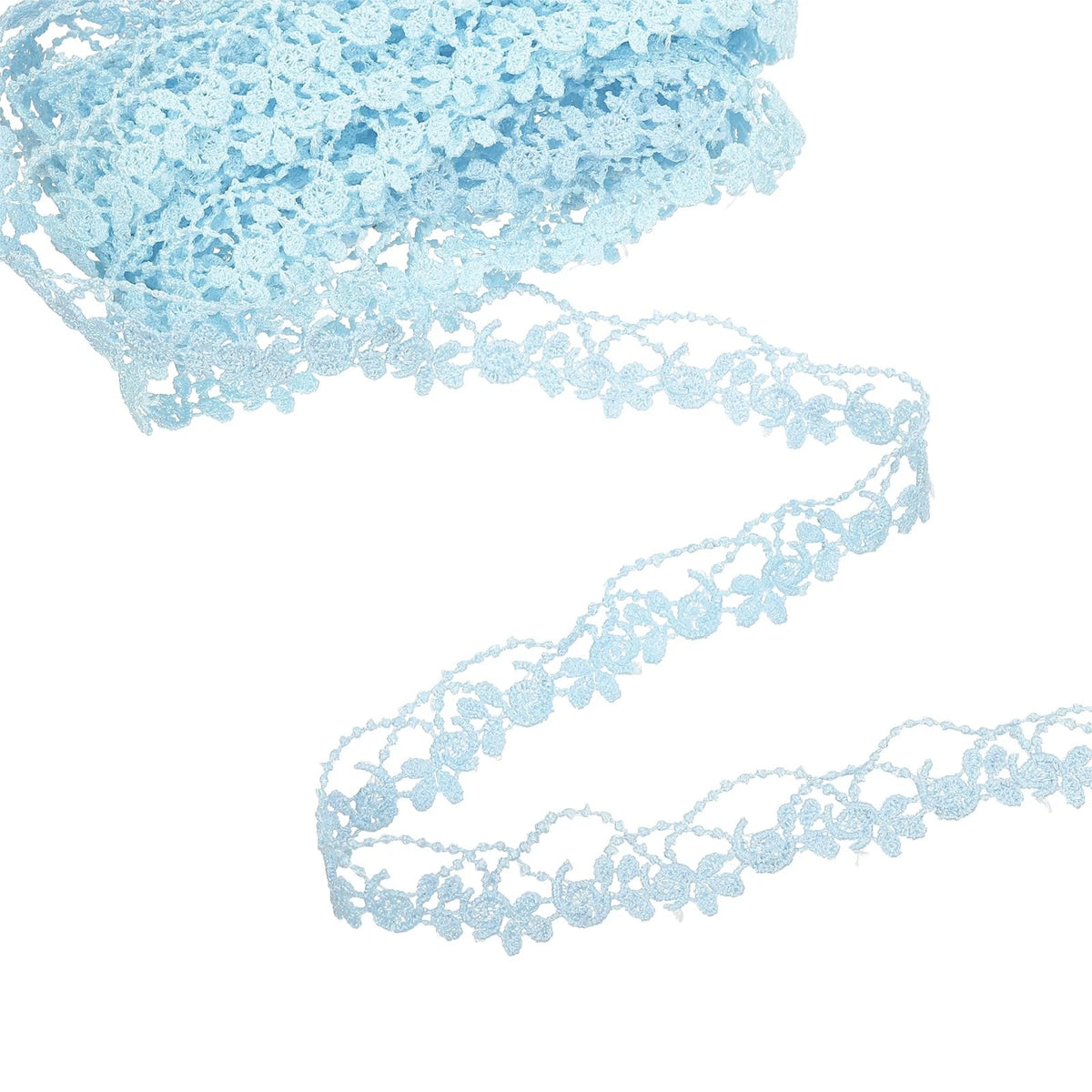 Light Blue Lace Trim Ribbon for Various Uses (0.8" x 5 Yards)