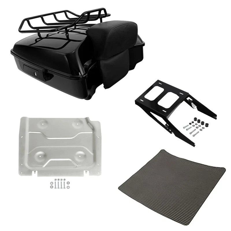 Chopped Trunk Backrest Pad Rack Mount Plate for Harley Sport Glide (2018–2021)
