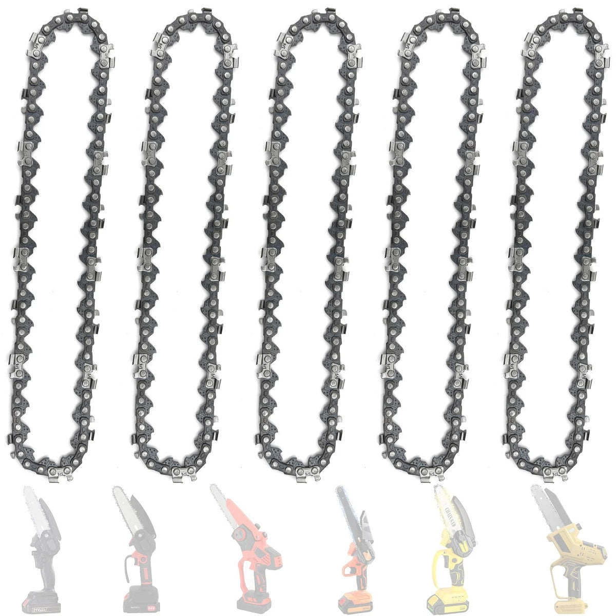 5 Pieces 6 Inch Chainsaw Chain Replacement 1/4" .043" 37DL 5 Pack
