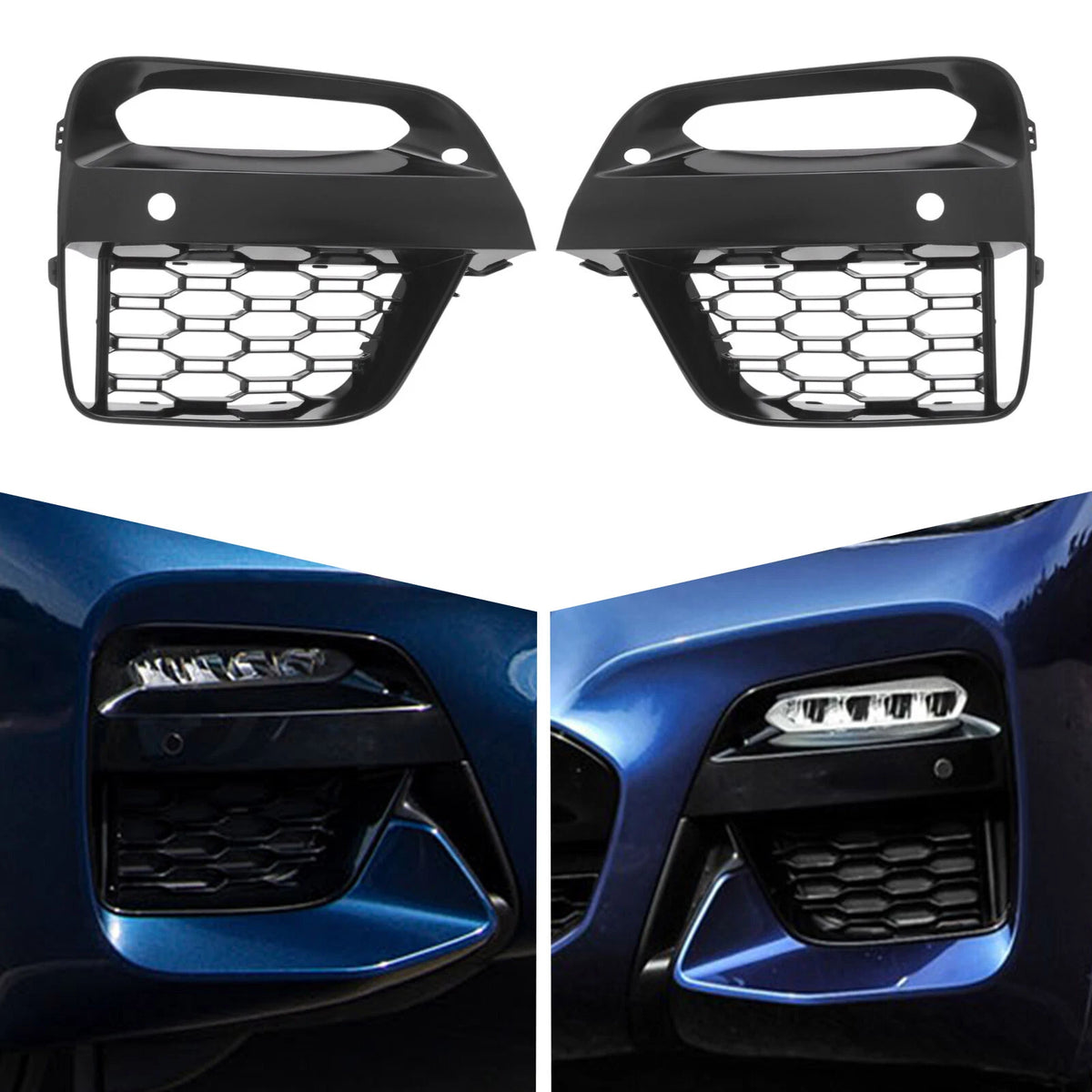 Set of 2 Front Fog Light Frame Covers for BMW X3 X4 (2018–2020)
