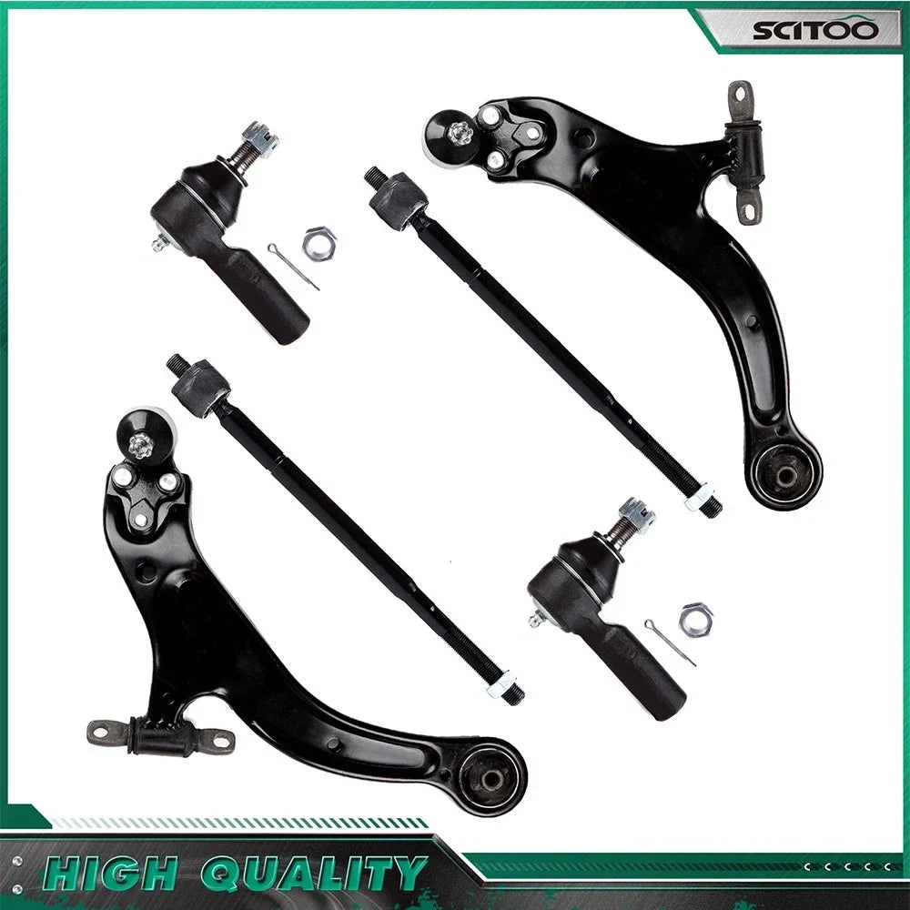 Set of 6 Suspension Tie Rod Ends for Toyota Avalon Solara Sienna (1998–2004)
