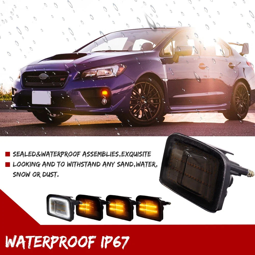 Smoked Switchback Amber LED DRL Signal Lights for Subaru WRX/STI (2015–2021)