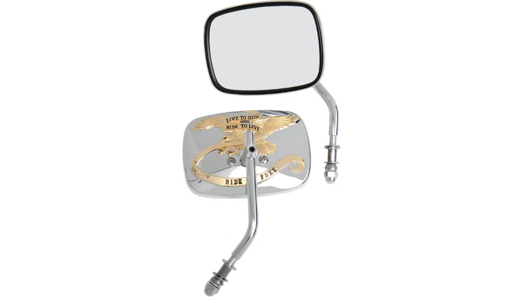 Chrome Gold Live to Ride Custom Mirrors for Harley (0640-0476)