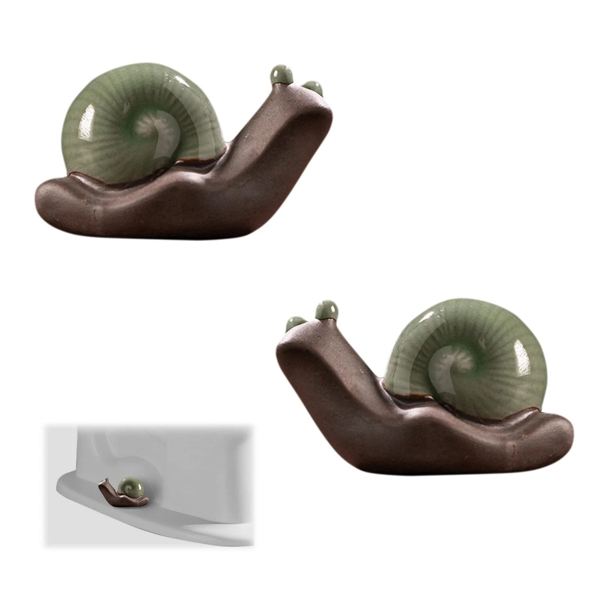 2X Snail Toilet Bolt Covers for Universal Fit (Decorative Green)