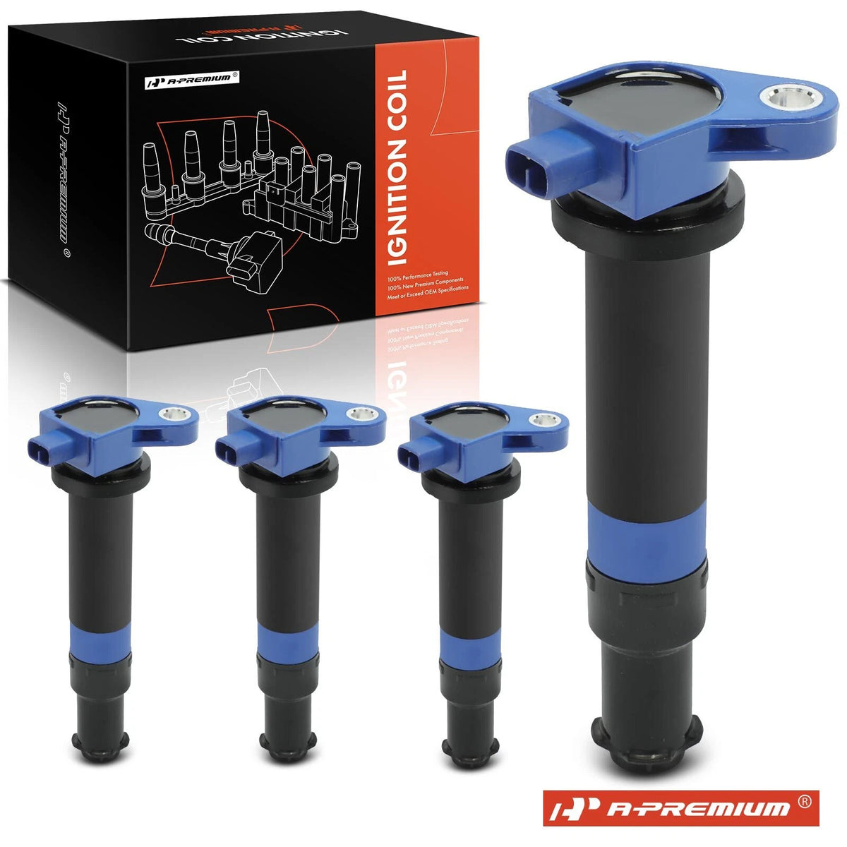 Set of 4 Ignition Coils for Hyundai Accent Kia Rio (2006–2011) 2730126646, 2730126640, UF499