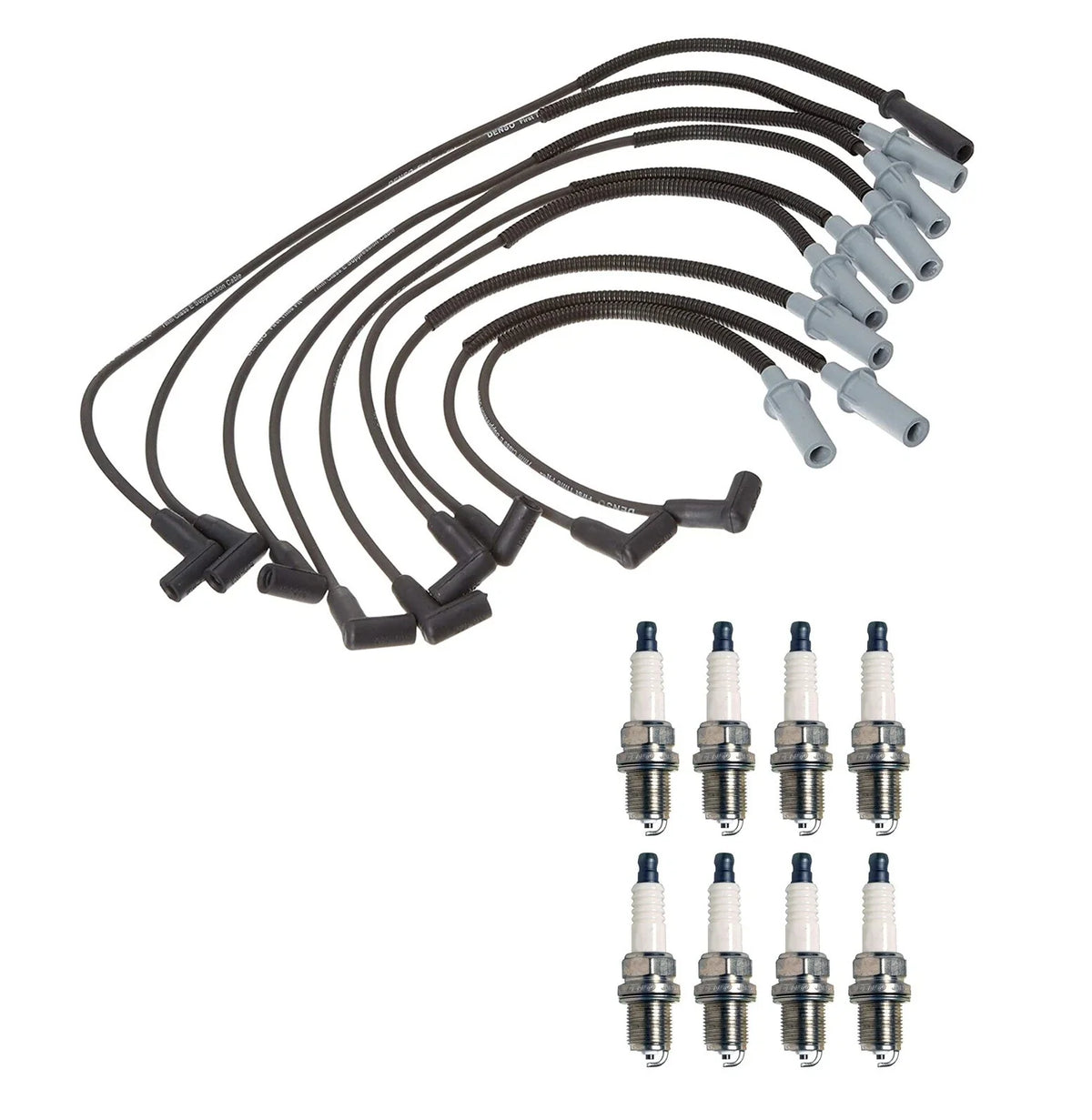 Denso 7mm Wire Set & 8 U-Groove Spark Plug Kit for Dodge 5.2L 5.9L V8 (1994–2003)