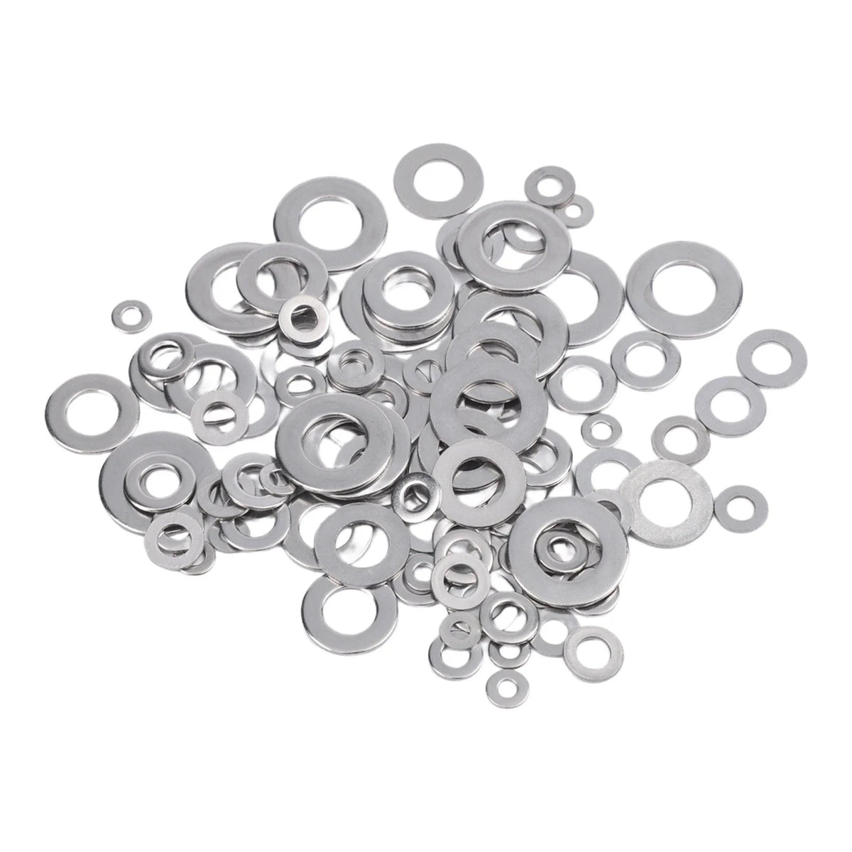 105PCS Stainless Steel Flat Washer Set for Fastening and Assembly