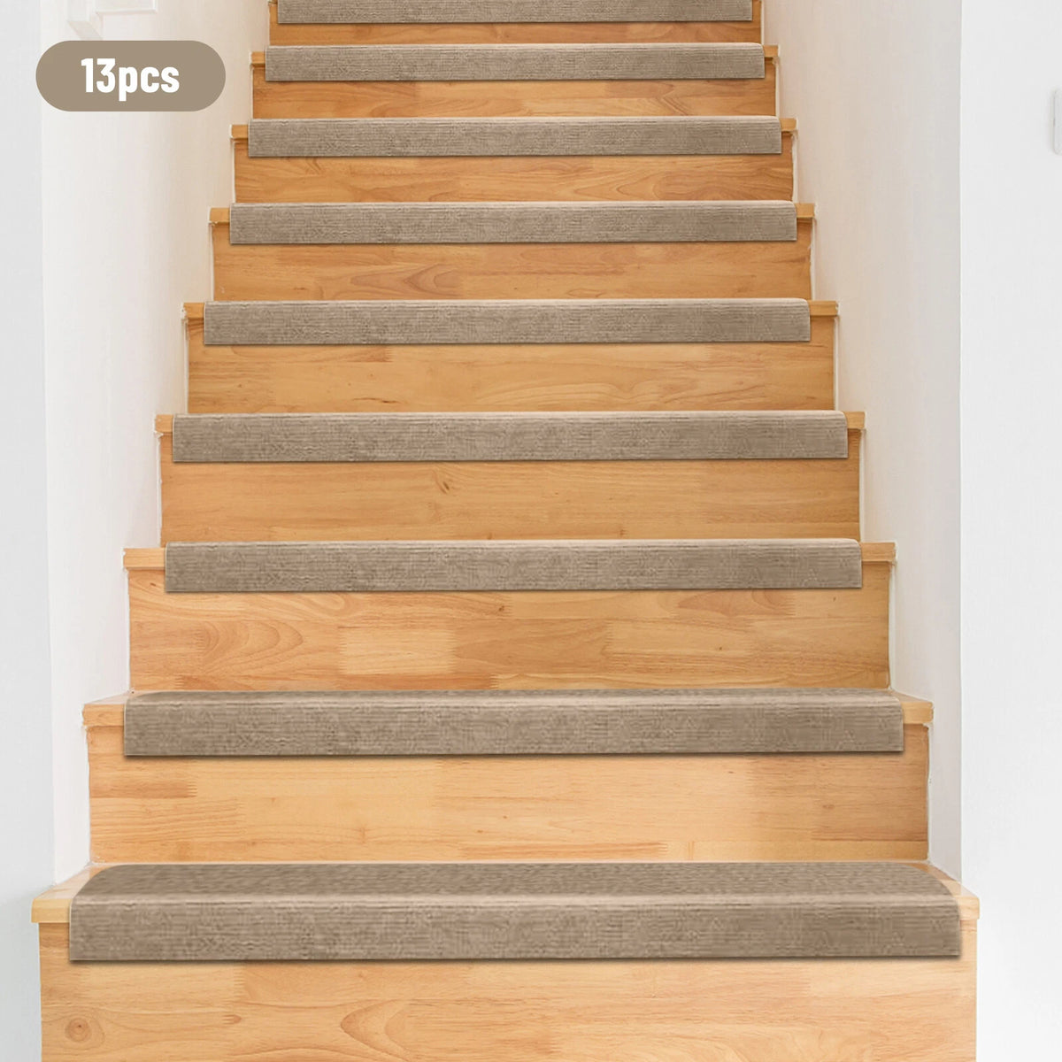13PCS Non-Slip Foldable Stair Treads Carpet Rug for Indoor Use