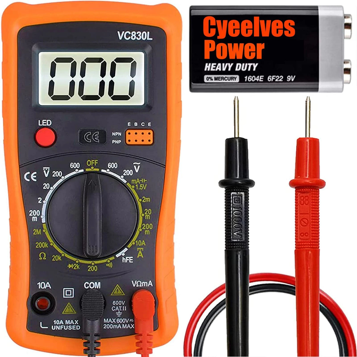 Digital Multimeter for Automotive Use (5.3 x 2.7 x 1.2 inches)