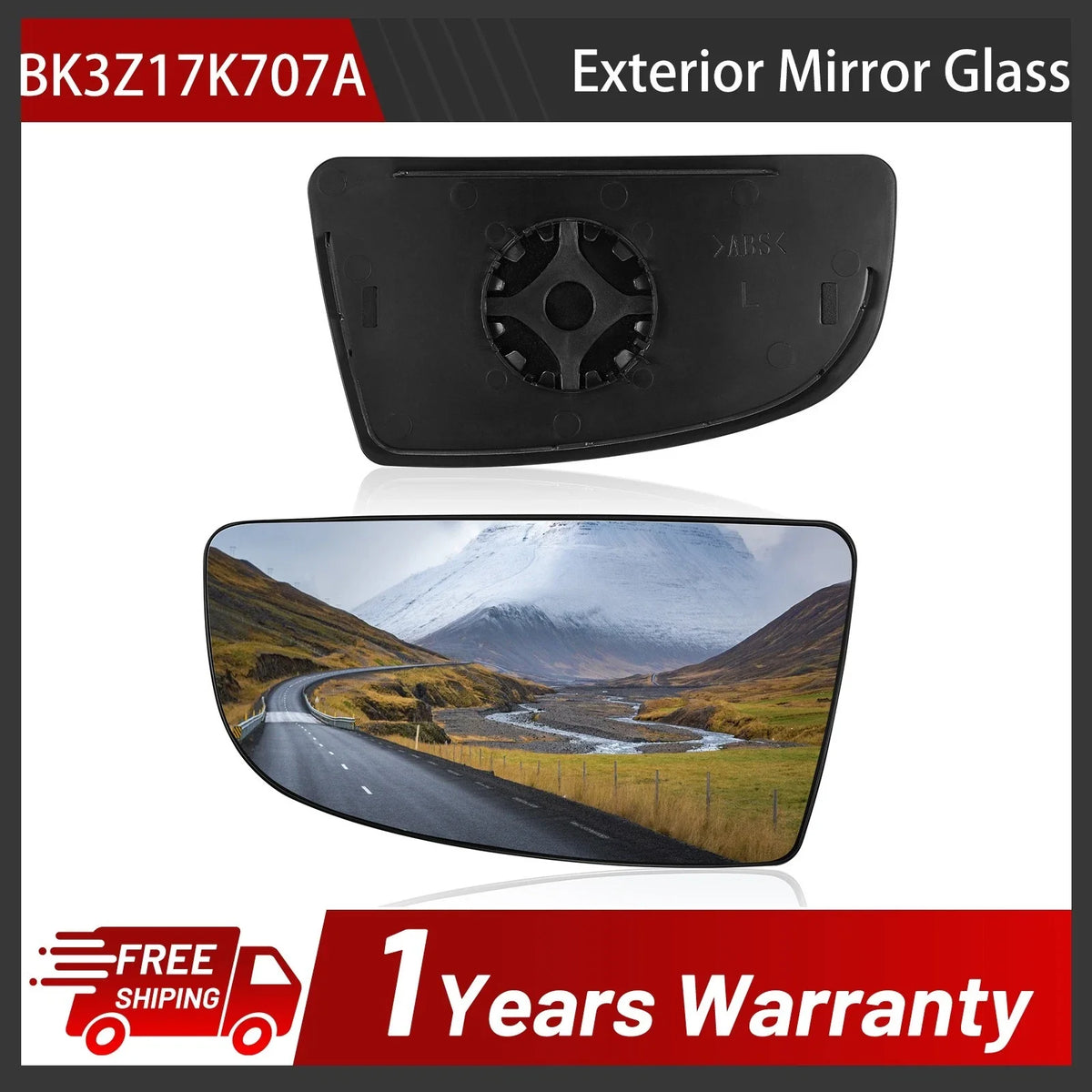 Left Lower Mirror Glass for Ford T-250 T-350 T-350 HD (2015–2019) BK3Z17K707A