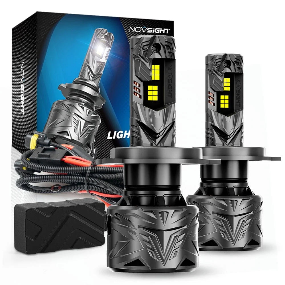 2X H4 9003 LED Headlight Bulbs for NOVSIGHT (50000LM)