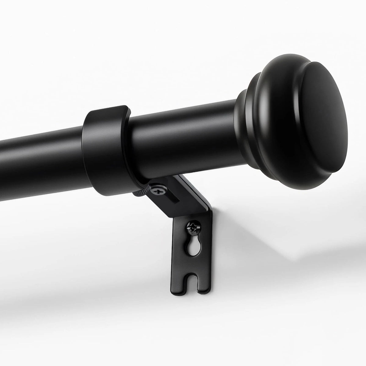 Adjustable Black Curtain Rod for Heavy Duty Windows (3288 Inch)