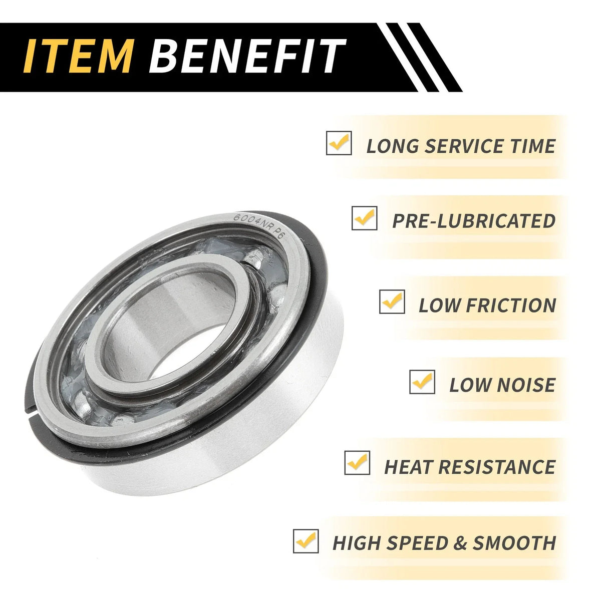 6004NR Deep Groove Ball Bearing for Scooter Skateboard Wheel (P6)