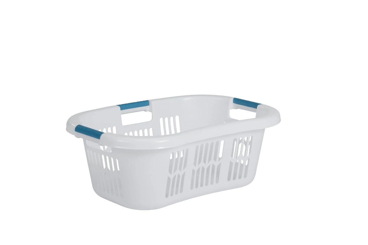 Rubbermaid Large Hip-Hugger Laundry Basket Hamper 1.5 Bushel White