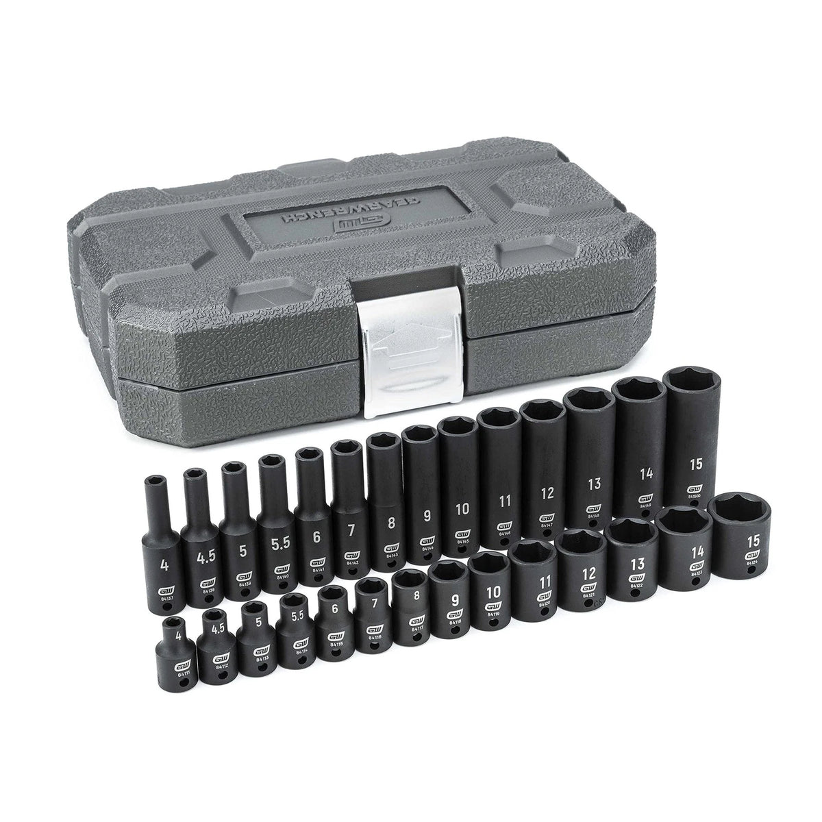 28 Pc. 1/4" Drive Standard & Deep Impact Socket Set for Automotive