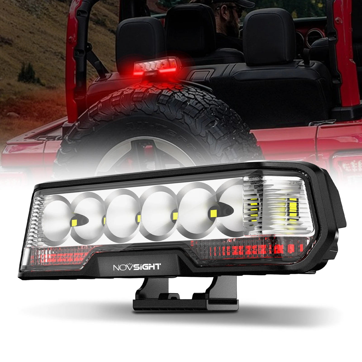 2X LED Pod Light Bar for Off-Road Reverse & Brake - NOVA500-WL3R-6S