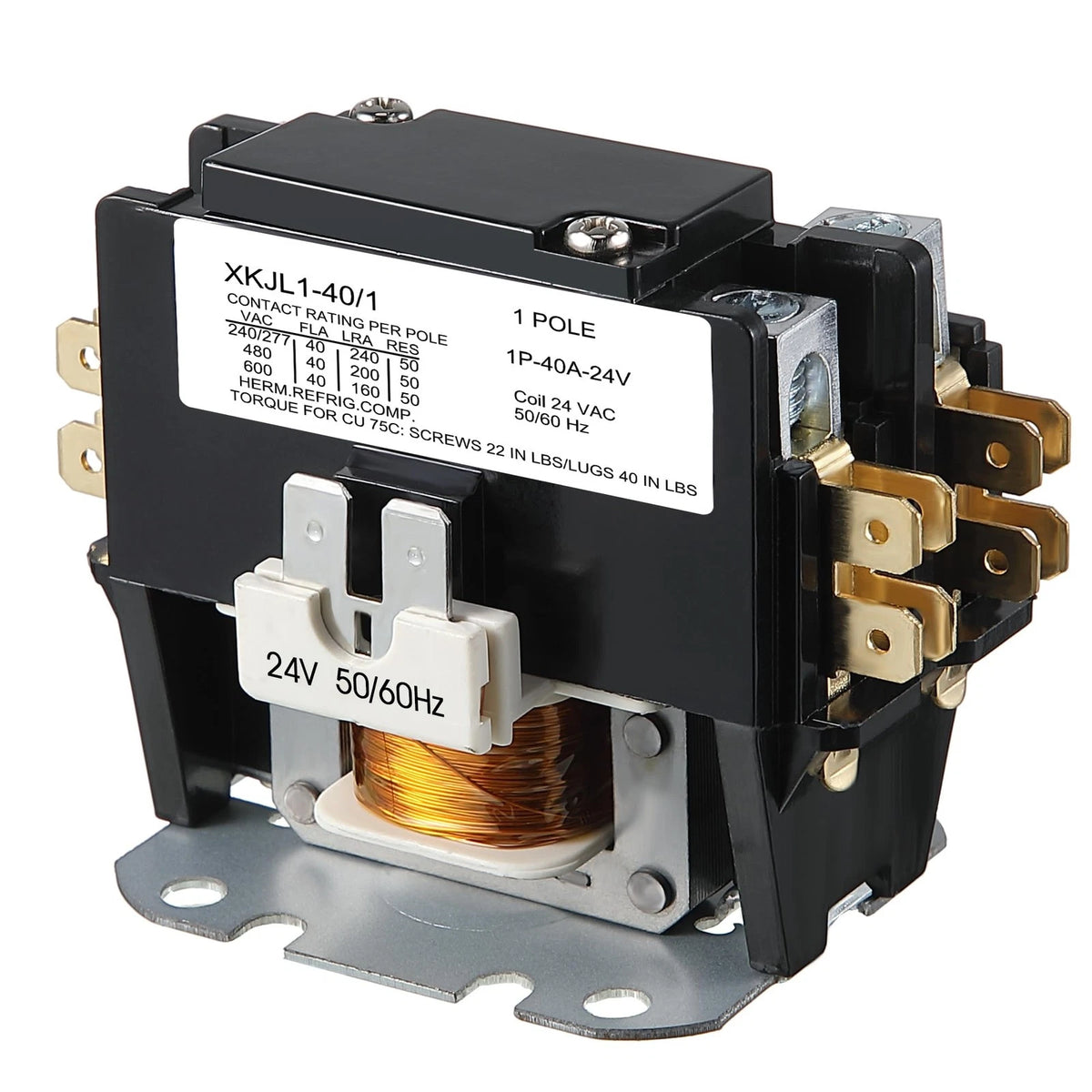 24V Coil 1 Pole Air Conditioner Contactor for Dreyoo (UL Certified, 40A)