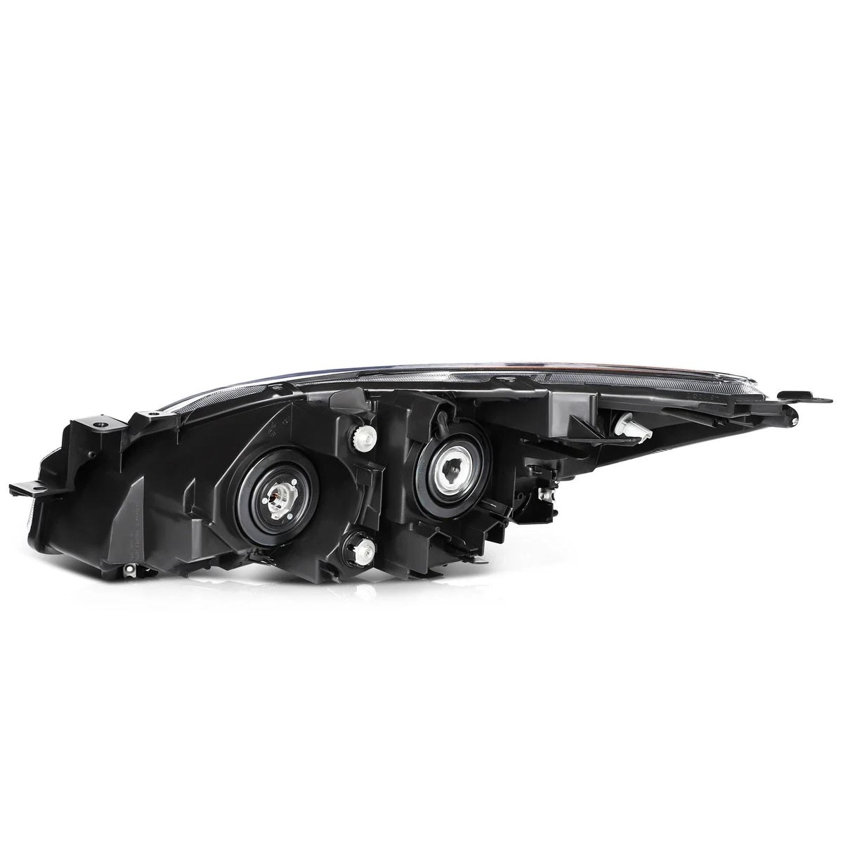 Set of 2 Black Housing Clear Lens Headlights for Mazda 3 (2010–2013)