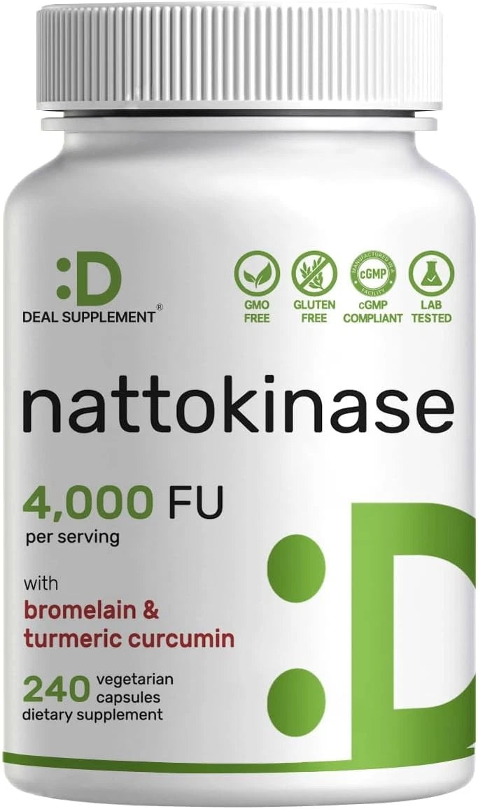 Nattokinase Supplement 4,000 FU - 240 Veggie Capsules