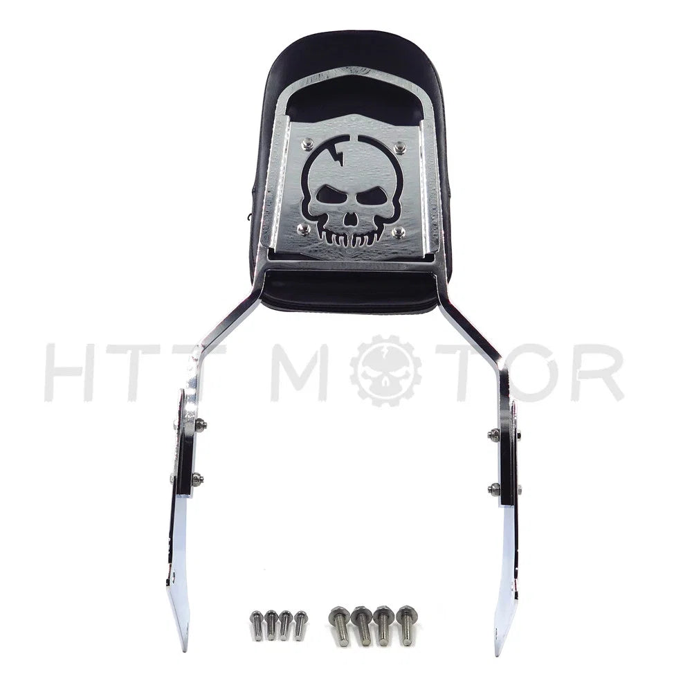 Skull Sissy Bar with Backrest & Leather Pad for Honda Shadow Ace 1100 (1997–2003)