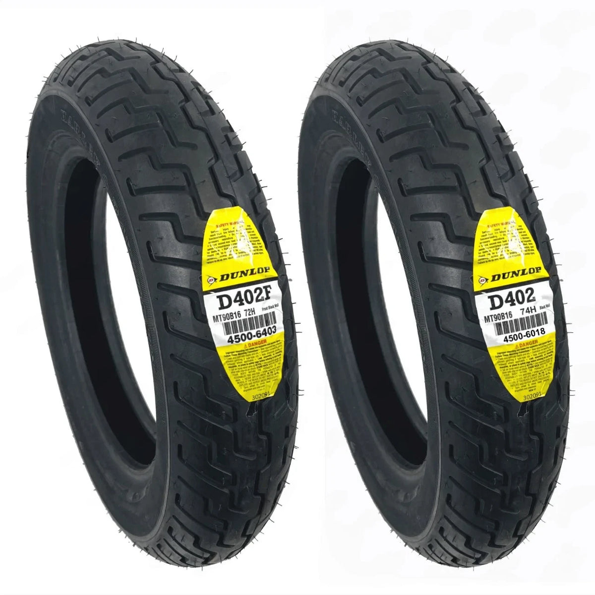 Set of 2 Dunlop D402 MT90B16 Tires for Harley-Davidson (45006018, 45006403)