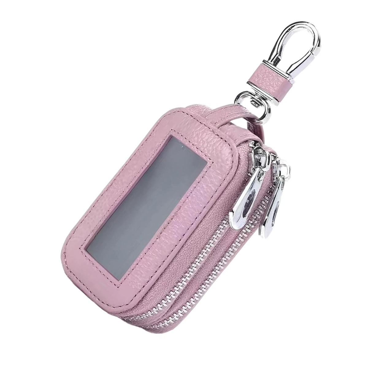 Leather Key Fob Case for Universal Remote Storage Holder (Pink)