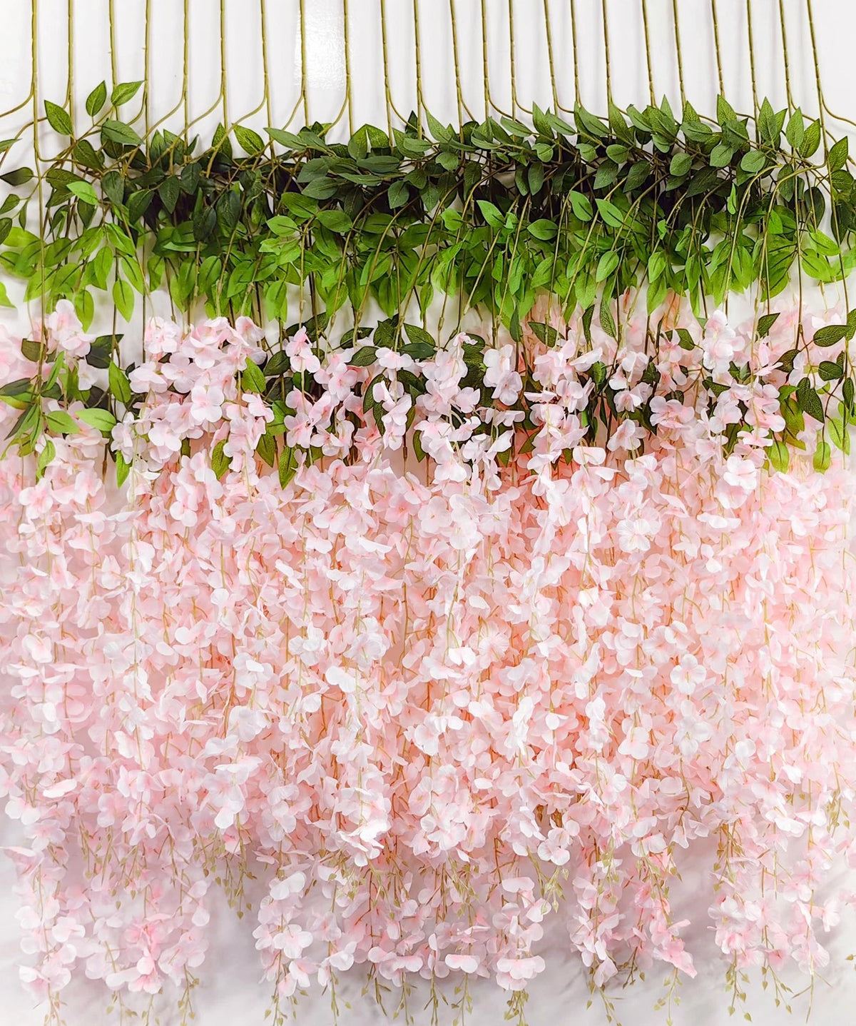 12 Pack Wisteria Hanging Flowers for Home Decor (Artificial, Pink)