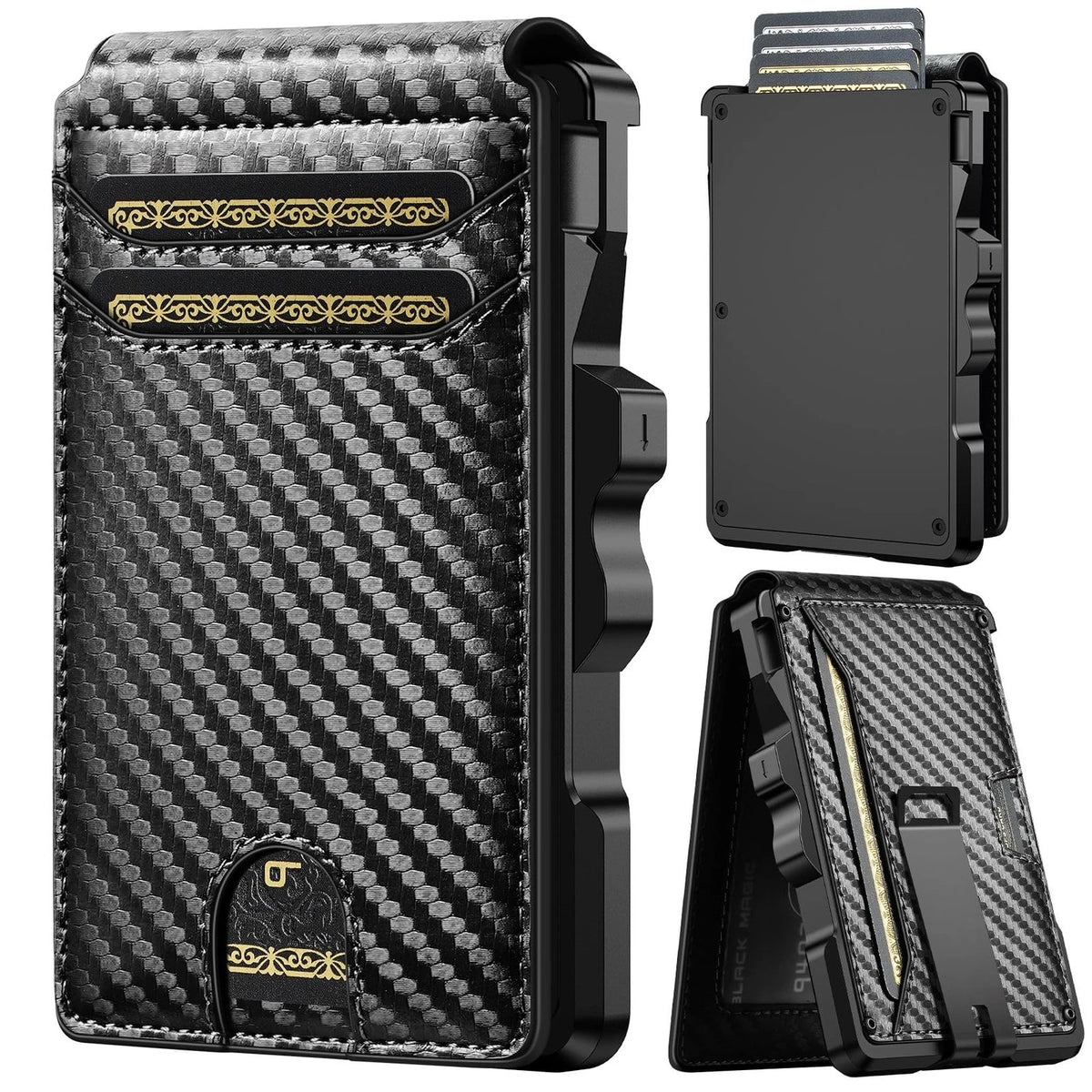 Smart Wallet for Men RFID Minimalist Pop Up with Money Clip