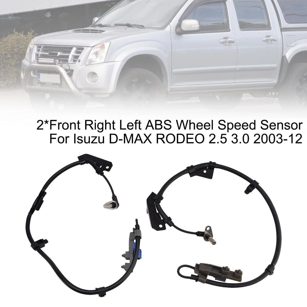 2X ABS Wheel Speed Sensor for Isuzu D-MAX RODEO (2003–2012) 8973879891, 8973879901