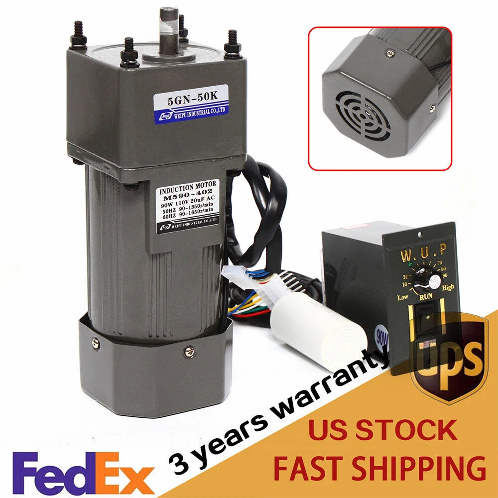 Electric Gear Motor with Variable Speed Controller for Various Applications