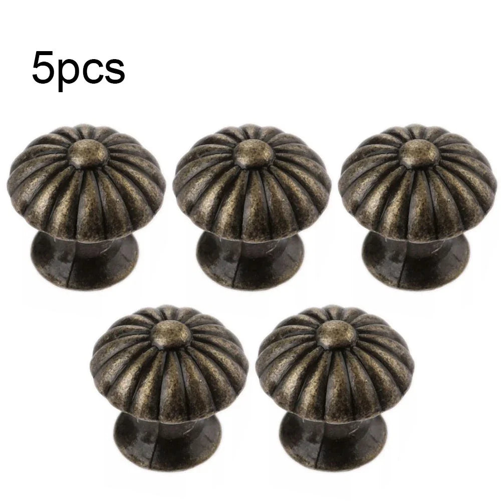 5Pcs Antique Pull Knob Handles for Cabinet Drawer Dresser