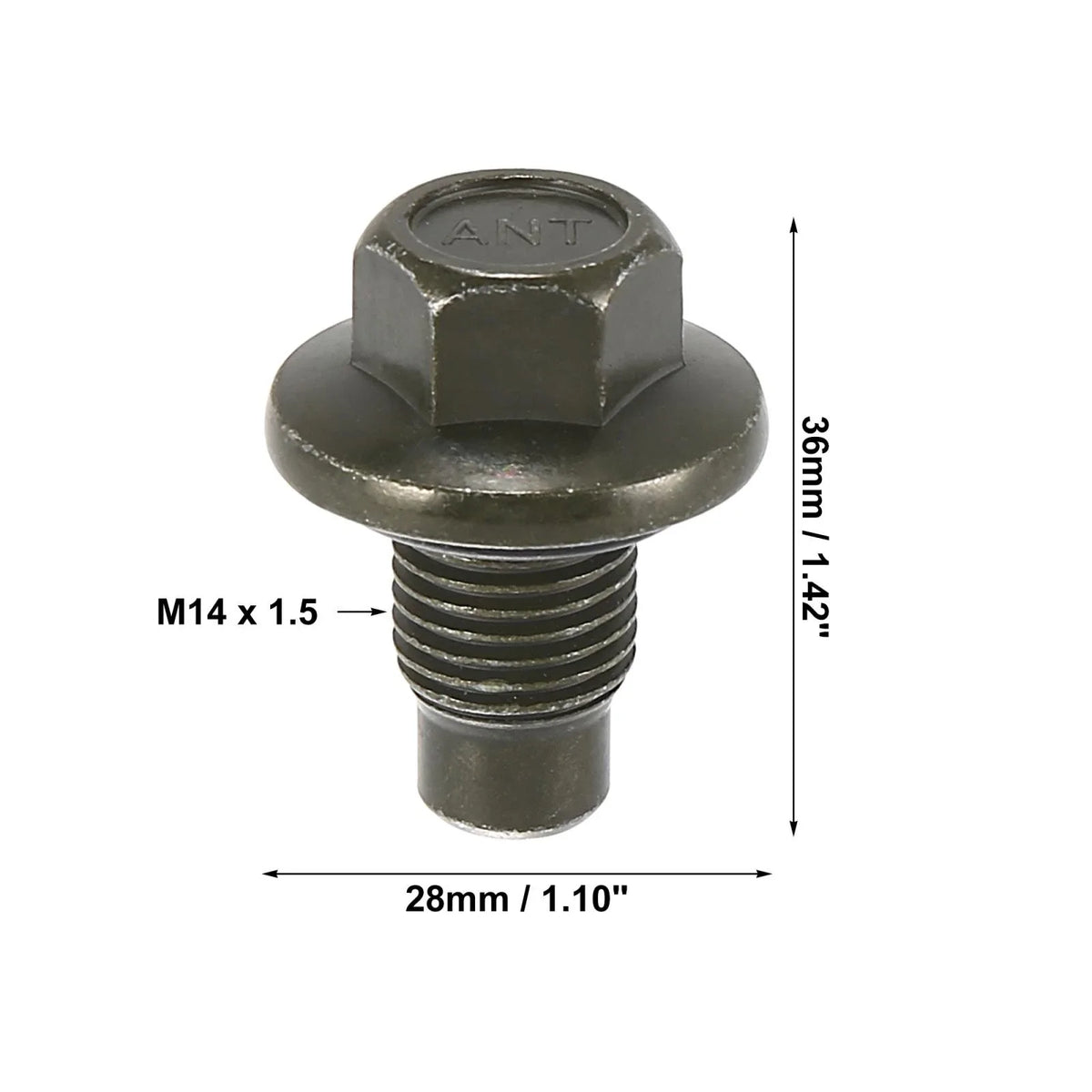 M14 x 1.5 Stainless Steel Engine Oil Drain Plug Screw with Seal Ring for Ford