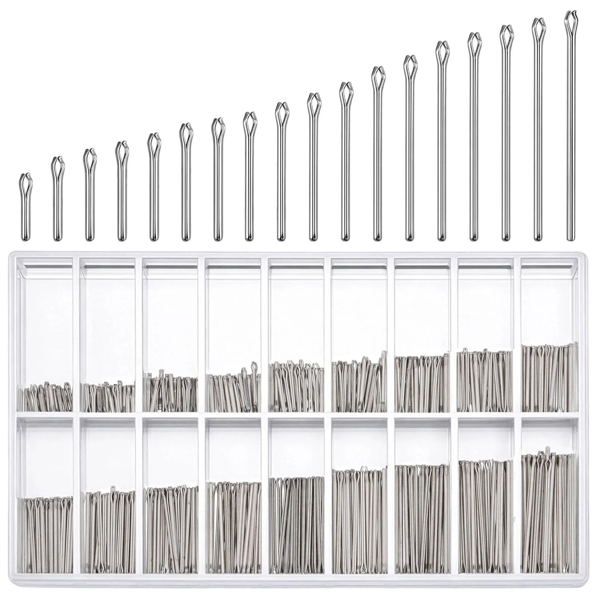 360PCS Watch Band Link Cotter Pin Set, 6-23mm Silver