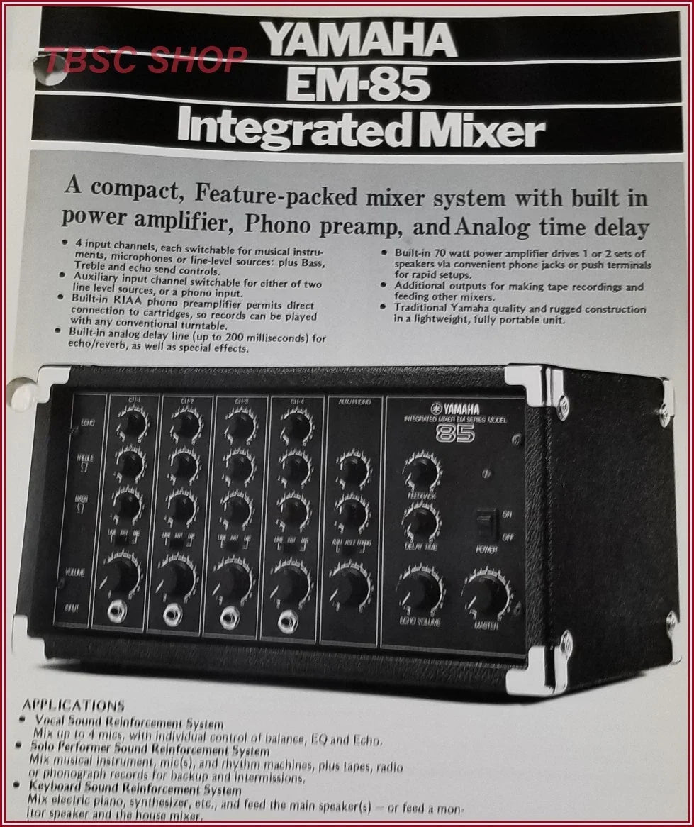 Yamaha EM-85 Integrated Mixer Sales Brochure