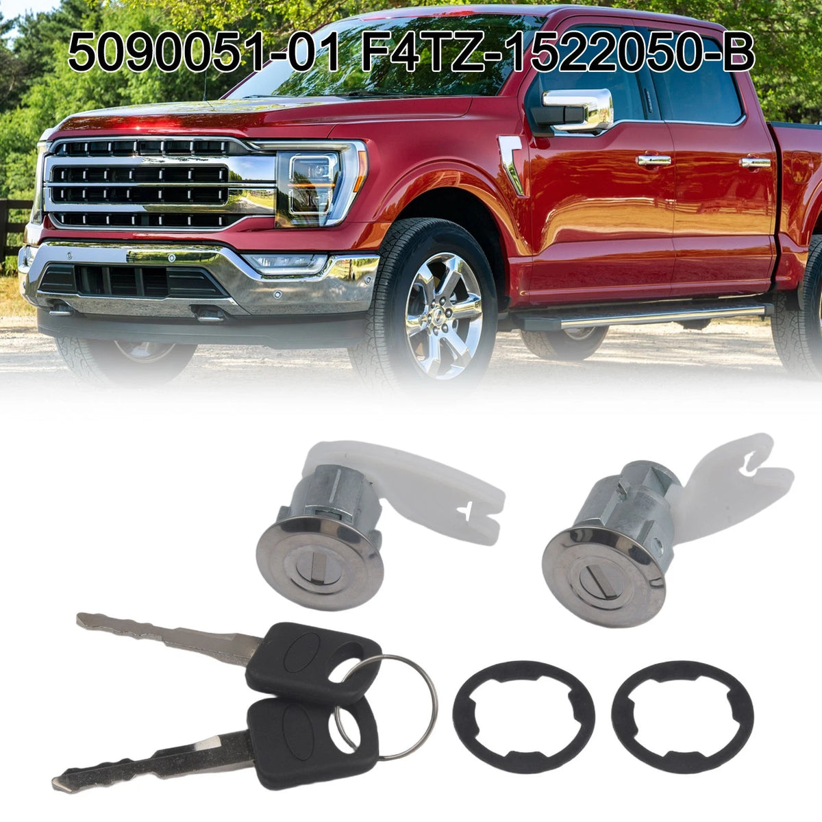 Replacement Door Lock Cylinder with Keys for Ford